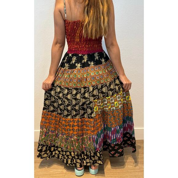 Multi-patch maxi Bohemian Dress - Picture 5 of 6